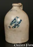 J. & E. NORTON / BENNINGTON, VT 1 Gal. Stoneware Jug w/ Unusual Bird on Branch Decoration by J. & E. Norton, circa 1855, Stoneware, sold Mar 2014