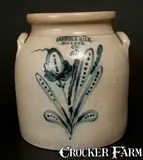 Brewer & Halm, Important BREWER & HALM / HAVANA Stoneware Crock w/ Script "Halm" Signature, circa 1855, Stoneware