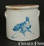 Brady & Ryan, BRADY & RYAN / ELLENVILLE, NY Stoneware Crock with Bird Decoration, circa 1885, Stoneware