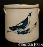 Connolly & Palmer, CONNOLLY & PALMER / NEW BRUNSWICK, NJ Stoneware Bird Crock, circa 1880, Stoneware