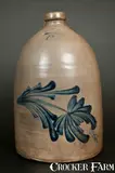 M. & T. Miller, M. & T. MILLER / NEWPORT, PA 3 Gal. Stoneware Jug with Bold Floral Decoration, circa 1870, Stoneware