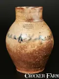 C. Crolius, Rare C. CROLIUS / MANUFACTURER / NEW-YORK Stoneware Pitcher, One-Gallon
