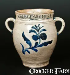 Coerlears Hook, Extremely Rare and Important COERLEARS HOOK / N. YORK Stoneware Jar, Thomas Commeraw, late 18th century, Stoneware