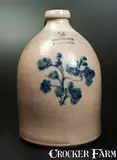 Riedinger & Caire, 2 Gal. RIEDINGER & CAIRE / POUGHKEEPSIE, NY Stoneware Jug with Floral Decoration