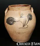 Bennett & Chollar, 2 Gal BENNETT & CHOLLAR / HOMER (New York) Ovoid Stoneware Crock with Floral Decoration, circa 1832-1836, Stoneware