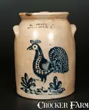 C. W. Braun, Exceptional C. W. BRAUN / BUFFALO, NY Stoneware Crock with Rooster Decoration