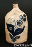 N.A. White & Son, 3 Gal. N. A. WHITE & SON / UTICA, N.Y. with Elaborate Floral Decoration, circa 1885, Stoneware