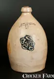 C. W. Braun, C.W. BRAUN / BUFFALO. N.Y." Stoneware Jug with Cobalt Floral Decoration, Two-Gallon., circa 1875, Stoneware