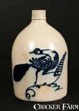 N.A. White & Son, 1 Gal. N. A. WHITE & SON / UTICA, NY Stoneware Jug with Bold Slip-Trailed Bird Decoration, circa 1885, Stoneware