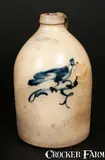1 Gal. J. & E. NORTON / BENNINGTON, VT Stoneware Jug with Bird Decoration by J. & E. Norton, circa 1855, Stoneware, sold Nov 2013