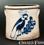 F.B. NORTON & CO / WORCESTER, MASS Stoneware Crock with Cobalt Parrot Decoration, Four-Gallon. by F. B. Norton & Co, circa 1870, Stoneware, sold Nov 2013