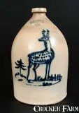 2 Gal. J. & E. NORTON / BENNINGTON, VT Stoneware Jug with Standing Deer Decoration by J. & E. Norton, circa 1855, Stoneware, sold Nov 2013