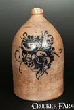 J. Norton & Co., J. NORTON & CO. / BENNINGTON, VT 3 Gal. Stoneware Jug with Elaborate Floral Decoration