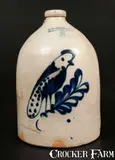 F. B. Norton, 3 Gal. F. B. NORTON / WORCESTER, MASS. Stoneware Jug with Parrot Decoration, circa 1865, Stoneware