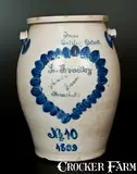 Balsely, Extremely Rare and Important 1859 "Balsely / Detroit" Monumental Stoneware Jar w/ Marshall, MI Advertising, 1859, Stoneware