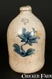 Rare Stoneware Jug, OHIO STONE MANUFACTURED BY C. BACHELDER / MENASHA, WIS. by Ohio Stone Manufactured By C. Bachelder, circa 1860, Stoneware, sold Nov 2013