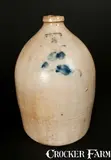 Julius Norton, 3 Gal. JULIUS NORTON / BENNINGTON, VT. Stoneware Jug with Floral Decoration, circa 1845, Stoneware