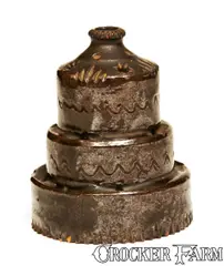 Ink Stand, Elaborate Redware Inkstand Inscribed "D. WARDELL's / INK STAND / JUNE 18th 1831", 1831, Redware