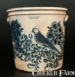 S. D. Kellogg, S. D. KELLOGG / WHATELY Stoneware Flowerpot with Elaborate Mourning Dove and Floral Design, circa 1851-1853, Stoneware