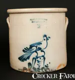 J.A. & C.W. Underwood, J. A. & C. W. UNDERWOOD / FORT EDWARD, NY Stoneware Crock with Bird-on-Stump Decoration