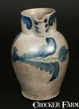 R. Butt, Very Rare R. BUTT / W. CITY, DC Stoneware Pitcher with Floral Decoration, circa 1835, Stoneware