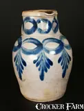 H. C. Smith, Exceptional H. C. SMITH / ALEXA. / DC Stoneware Pitcher w/ Impressive Brushed Cobalt Decoration, circa 1830, Stoneware