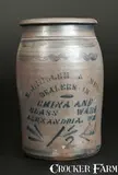 E. J. Miller, 1 Gal. E. J. MILLER / ALEXANDRIA, VA Stoneware Advertising Crock, circa 1875, Stoneware