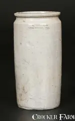 A. Coffman, Rare Narrow Diminutive A. COFFMAN / ROCKIGHAM, VA Rockingham County Stoneware Jar, circa 1850, Stoneware