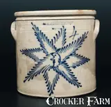 T. Harrington, Exceptional T. HARRINGTON / LYONS Stoneware Crock with Starface / Moonface Decoration, circa 1860, Stoneware