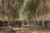 Frederick Stuart Richardson, In A French Garden, Watercolour