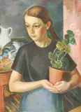 Carl Magnus Lindquist, Portrait Of The Artist's Daughter, Oil on canvas