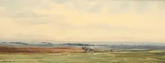 Brian Irving, Horses Ploughing A Field, Watercolour