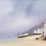 Barry Hilton, Beach Scene, oil on canvas
