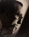 Heinz Simonis, Friedrich Gulda, Vienna c. 1957, 1957, Vintage silver print, on double-weight matte paper, flush-mounted on cardboard, in very good condition. Signed in white ink in the lower image, "Photo Simonis" studio stamp with copyright note, handwr