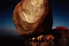 Hiroji Kubota, The golden rock in Kyaiktiyo, Burma, Myanmar 1978, 1978, Dye transfer print, printed 1994 on double-weight paper
