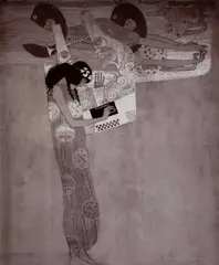 Moriz Nähr, Suffering humanity and knight' / 'Poetry' from Gustav Klimt's 'Beethoven frieze' (2 prints), Vienna c. 1902, 1902, Two vintage collodion prints on glossy paper, each flush-mounted on original cardboard