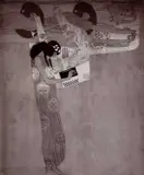 Moriz Nähr, Suffering humanity and knight' / 'Poetry' from Gustav Klimt's 'Beethoven frieze' (2 prints), Vienna c. 1902, 1902, Two vintage collodion prints on glossy paper, each flush-mounted on original cardboard