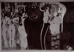 Moriz Nähr, Middle part from Gustav Klimt's 'Beethoven frieze' (3 prints), Vienna c. 1902, 1902, Three vintage collodion prints on glossy paper, each flush-mounted on original cardboard