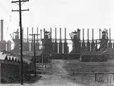 Walker Evans, Birmingham Steel Mill and Workers' Houses, Alabama 1936, 1936, Gelatin silver print, printed c. 1985 on double-weight semi-matte paper