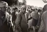Henri Cartier-Bresson, Cri Jawaharlal Nehru the morning after Gandhi died, Delhi, January 31, 1948, Vintage silver print on double-weight, matte paper, flush-mounted on original cardboard, in very good condition. Photographer's Magnum copyright stamp, handwritten annotations and cropping marks in pe