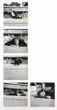Cora Pongracz, Franz West, five-part portrait from series 'verwechslungen', Vienna 1977, 1977, Five gelatin silver prints, printed from the original negatives on double-weight semi-matte paper, mounted according to the artist's pattern in one frame c