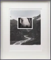 Cai Dongdong, River, 2021, Collage with two hand-colored gelatin silver prints, in excellent condition. Original wooden frame 56 × 45 cm. Signed and dated in the lower margin. A.P. (Artist’s Proof)