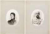 Emperor Franz Josef and Empress Elisabeth of Austria by Carl Pietzner & Ludwig Angerer, 1898, Two oval gelatin silver prints, each mounted on a light grey original mat with decorative relief embossing "Viribus unit, sold Nov 2025
