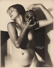 František Drtikol, The woman with the skull', Prague 1925, 1925, Vintage silver print on double-weight matte paper