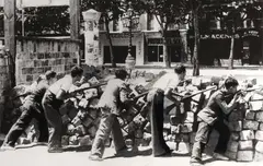 Agustí Centelles, Behind the barricade' / 'Female Milicianes' (2 prints), Spain 1936, 1936, Two vintage silver prints on single-weight glossy paper