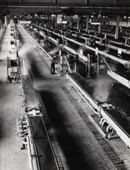 Paul Wolff, Synthetic fibre production at the Agfa plant in Wolfen, Germany 1940, 1940, Vintage silver print on single-weight glossy Agfa-Brovira paper, in very good condition. Photographers stamp "Dr. Paul Wolff & Tritschler, Frankfurt am Main" and two approval stamps with handwritten e