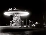 Hans Truöl, Agip petrol station, Austria 1958, 1958, Gelatin silver print, printed in 1974 on double-weight glossy Agfa paper, in excellent condition. Photographer's stamp in green ink, print date and image no. "T 593/3" on the reverse. Born in Frankfur