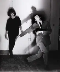 Sophia Loren and Anthony Perkins on the set by Elliott Erwitt, 1962, Vintage silver print on double-weight glossy Agfa Brovira paper, in very good condition. Photographer's Magnum stamp and, sold Nov 2025