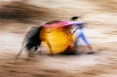 La Suerte de Capa', Pamplona, Spain 1956 by Ernst Haas, 1956, Chromogenic print, printed 2022 from the original colour transparency on matte paper, sold Nov 2025