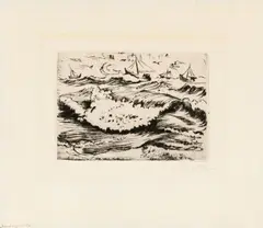 Brandungswelle by Max Pechstein, Kaltnadelradierung auf Japan, sold Jun 2016